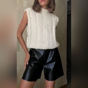 Black Leather Women's Shorts